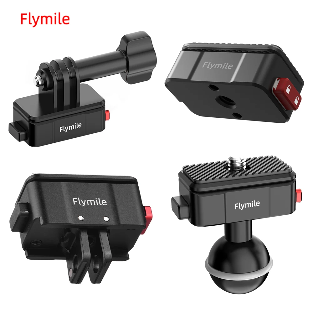 

Flymile Adapter Mounts Base for Gopro Hero 13/12/11/10/OSMO Action 4 Sports Camera 1/4 Inch Screw Converter Connecting Holder