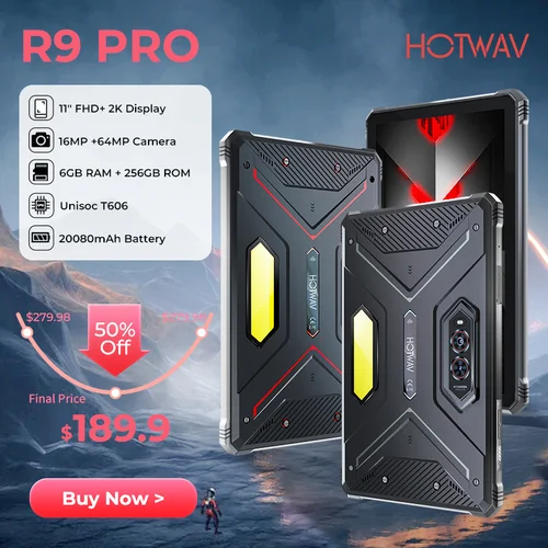 2024 오리지널 HOTWAV R9 Pro 견고한 태블릿, 안드로이드 14, 11 인치, FHD, 20080Mah 태블릿, 16MP, 64MP 카메라, 6GB, 256GB, 캠핑 라이트, 아이패드  Best5