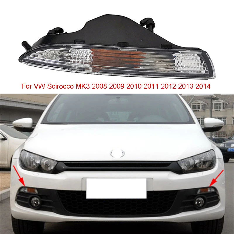 

Front Grille Turn Signal Light Lamp Cover No Bulb For VW Scirocco MK3 2008 2009 2010 2011 2012 2013 2014 1K8953041E 1K8953042E