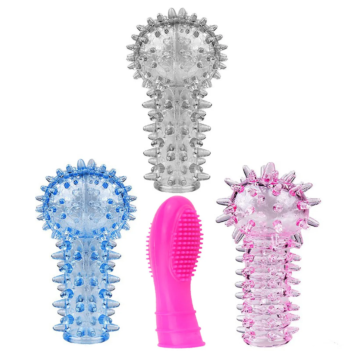 G-spot Spike Soft Rubber Finger Sleeve Gloves Flirting Vagina Clitoris Stimulator Massage Adult Sex Toys Women Masturbation