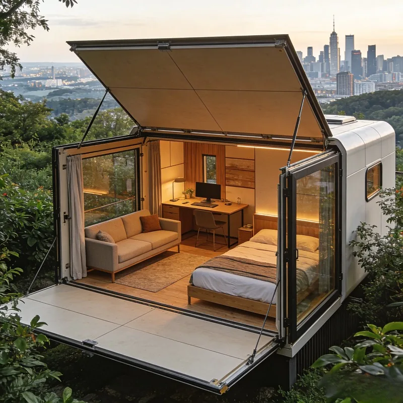 Prefabricated Modern 20ft 40ft Container Home Foldable Expandable Villa 2 3 Bedroom Tiny House with Bathroom Kitchen