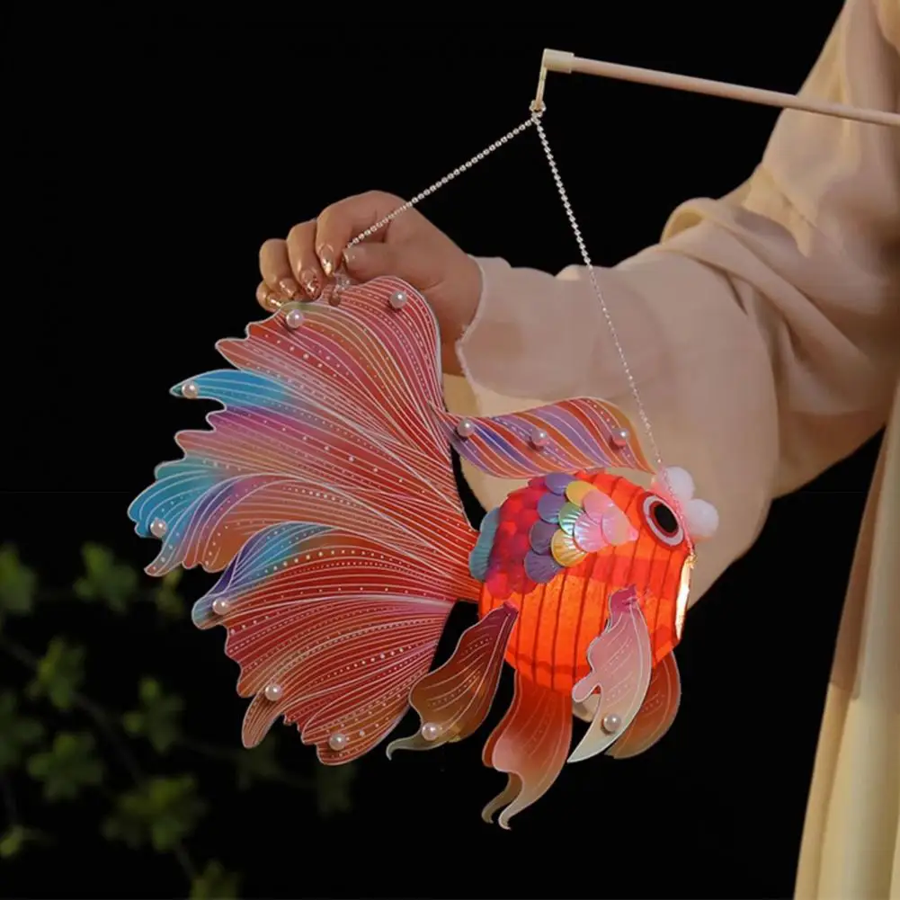 Diy Lantern Kit Spring Festival Lantern Craft Handmade Ancient Style Lanterns Goldfish Diy Kit for Kids Mid-autumn Spring