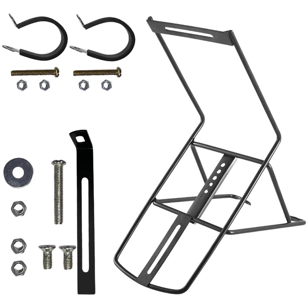 Bicycle Front Rack Aluminum Alloy Material Cargo Carrier with Clamp Tool and Triangular Fixation for Heavy Loads