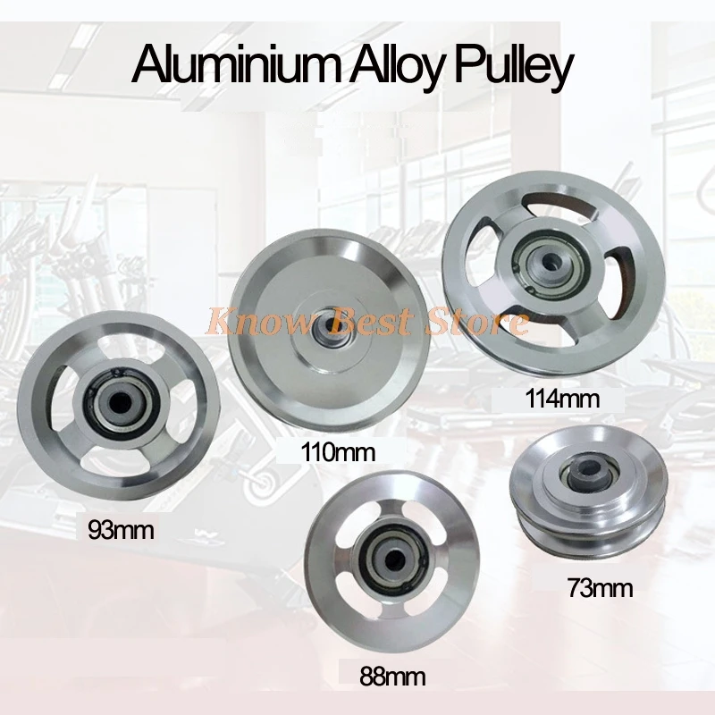 Universal Aluminium Alloy Bearing Pulley Wheel Diameter 73mm 88mm 93mm 110mm 114mm 5 Size Suitable for Transmission Equipment