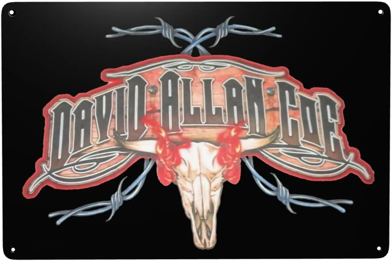 David Singer Allan Coe Metal Signs Wall Art Decor Tin Sign 8x12inch for Outdoor & Indoor Wall Decor Home Bar Garage