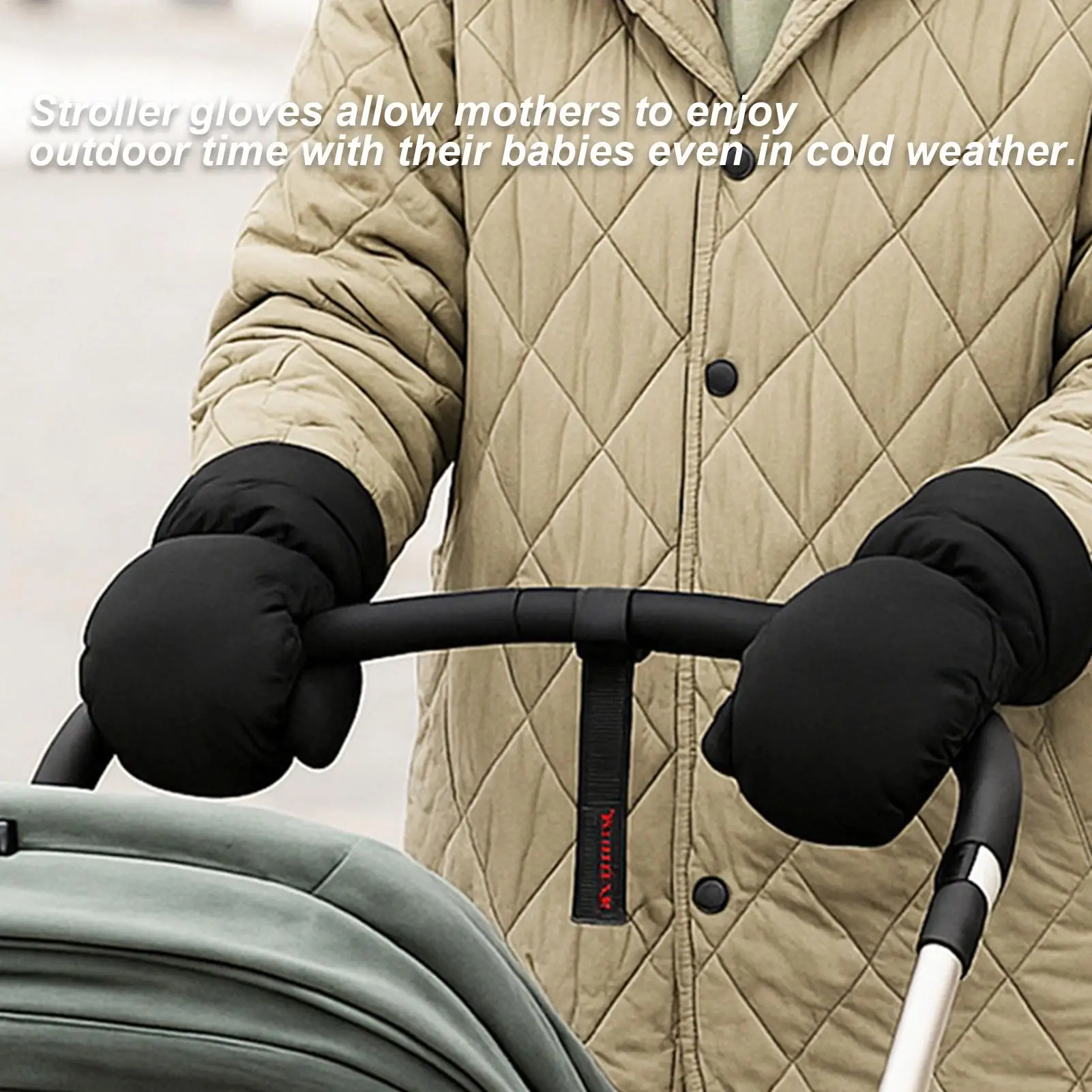 Stroller Gloves Windproof Insulated Elastic Mittens Winter warm Hand Cover for Men Women Outdoor cold Weather Walking