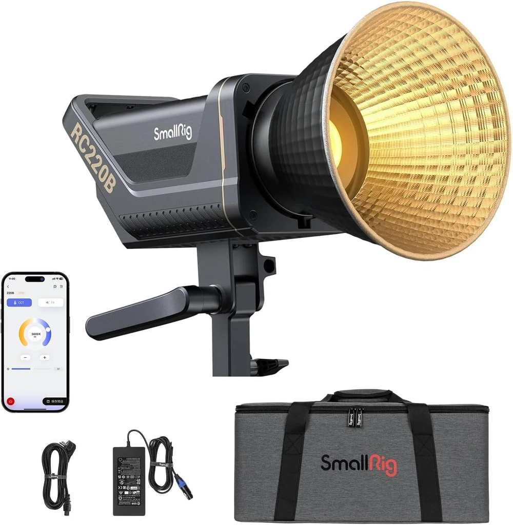 SmallRig RC 220B/220D Pro 220 Вт COB Видеолампа V-Mount/NP-F/AC Мощность CRI≥95 Крепление Bowens 28 дБ 4 режима управления 3X Оптика