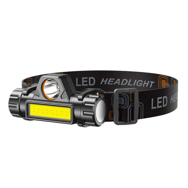 USB-C Rechargeable Fishing Headlamp, 1000LM IP54 Waterproof Headlight with COB+LED 2 Modes for Camping Hiking Night Fishing