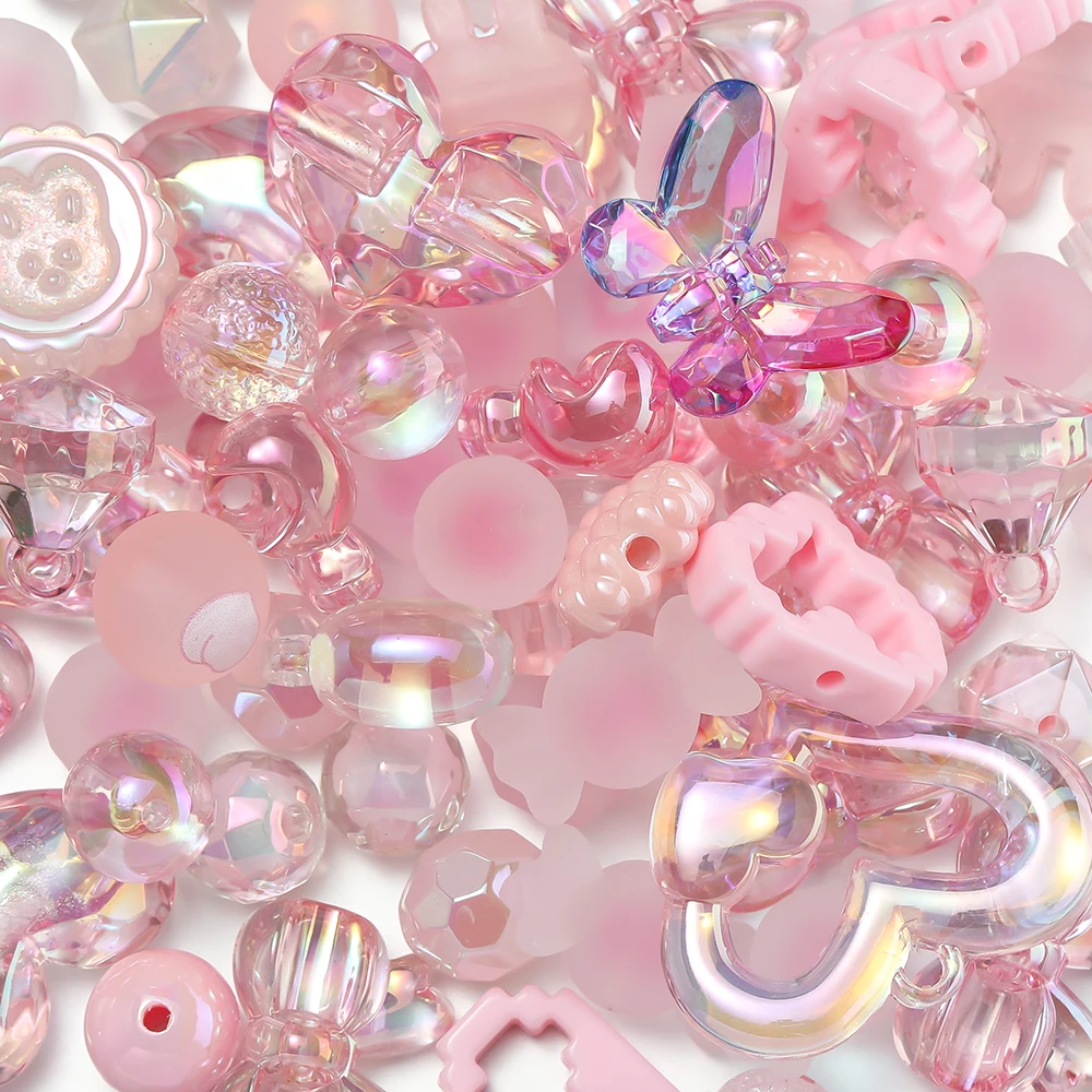 20/50grams Mixed UV Plated Acrylic Bracelet Beads Animal Flowers Bead for Keychain Necklace Phone Chain DIY Jewelry Making image 4