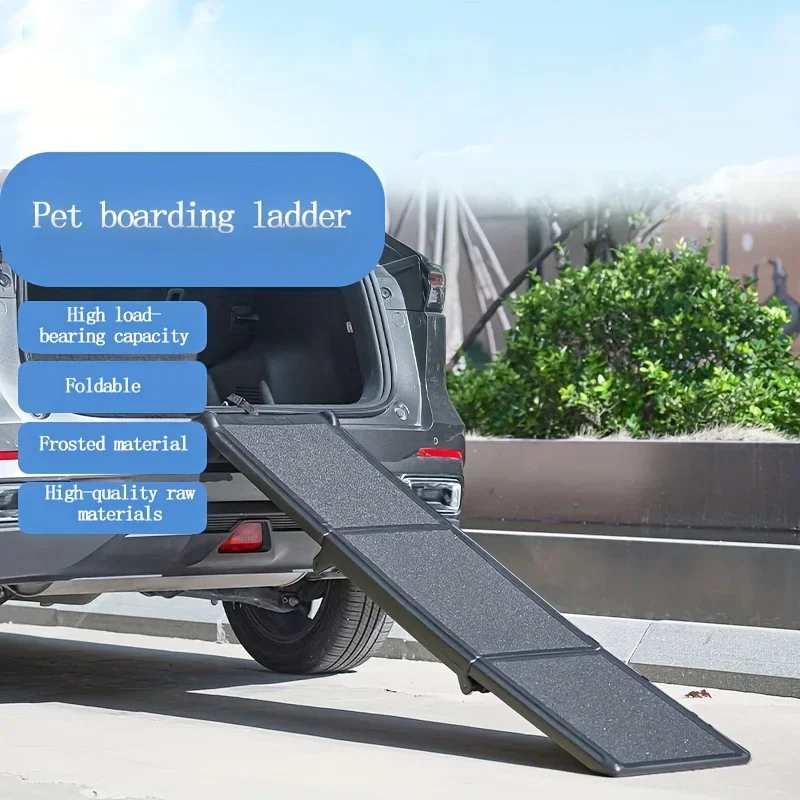 

70/42 Long Folding Pet Ramp Stair for Cars Trucks & SUVs -Fits Large Dogs with Side Rails.Supports 150 Lbs.Easy ToStore