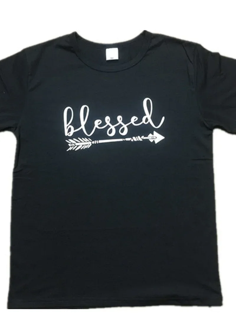 2024 Womens Blessed Shirt Unisex Fall Shirt Thankful Grateful Blesses Tee Shirt Inspirational T-shirt women clothing vintage