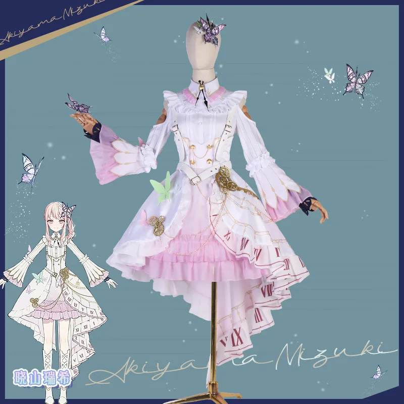 Project Sekai Cos Akiyama Mizuki Cosplay 3rd Anniversary Beautiful Clock Pink Dress Game New clothing female Costume A