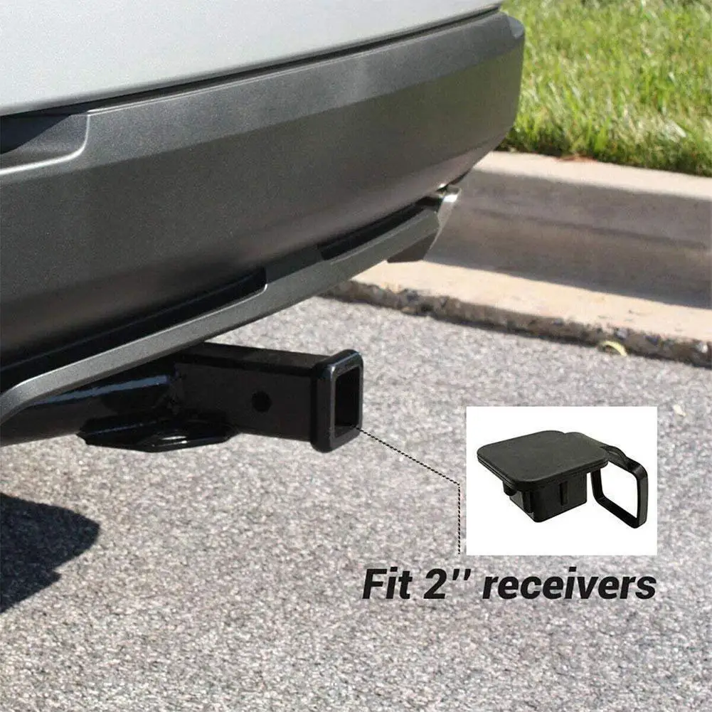 Trailer Hitch Receiver Cover Plug Waterproof Tube Cap Protector Dustproof Trailer Hitch Cover 2 Inch Receiver Auto Square Plug