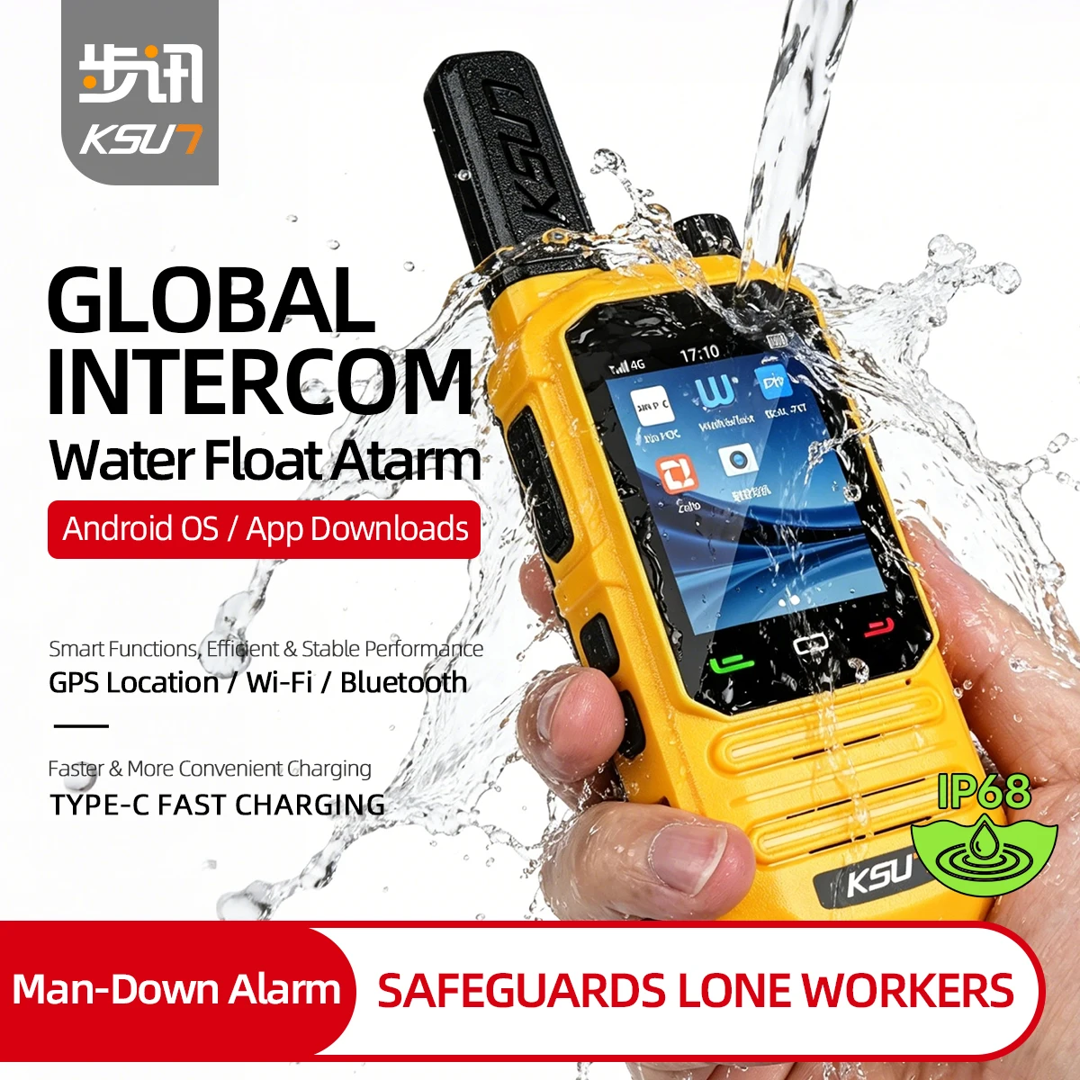 ZL72P Outdoor Adventure 4G Radio designed innovative floating flash alarm, precise GPS positioning, massive 4000mAh Type-C port