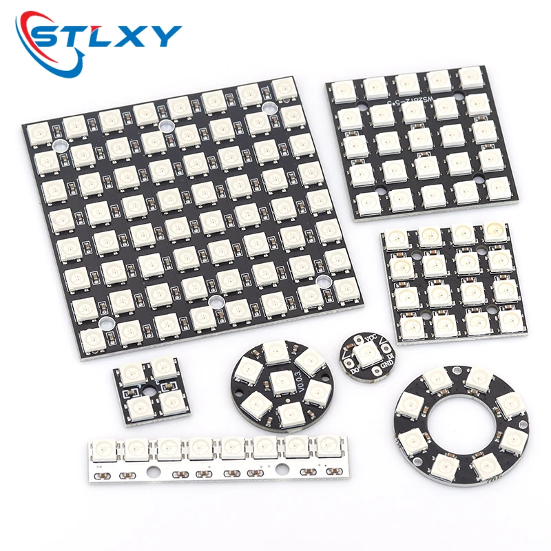 5V 1Bit 3 4Bit 7 8Bit 9 12Bit 16Bit 24Bit 32Bit 64 Bits WS2812 5050 RGB LED Ring Lamp Light + Integrated Drivers For Arduino Diy