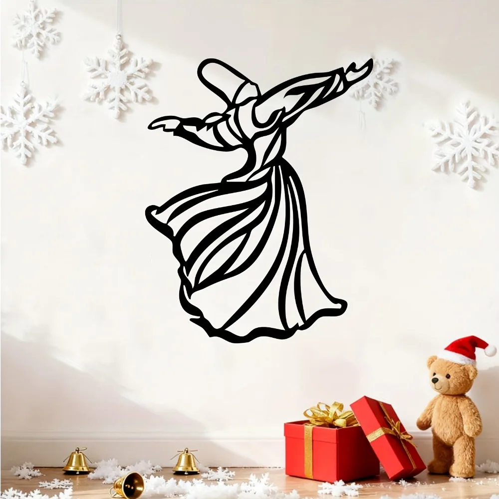 1pc Metal Wall Art Whirling Dervish Dynamic Sculpture, Spiritual Home Decor Weather-Resistant for Living Room Garden