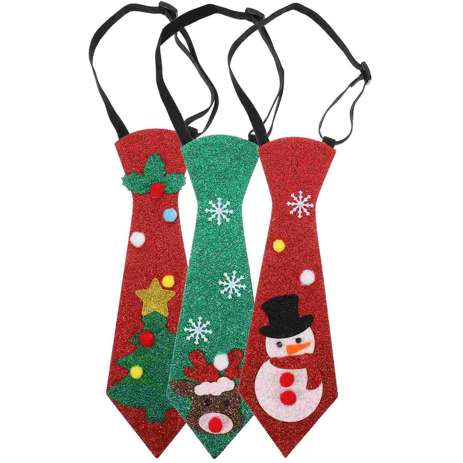 3 uds decoraciones navideñas corbata de fieltro corbata de fiesta para Cosplay corbatas divertidas hombres Navidad hombre