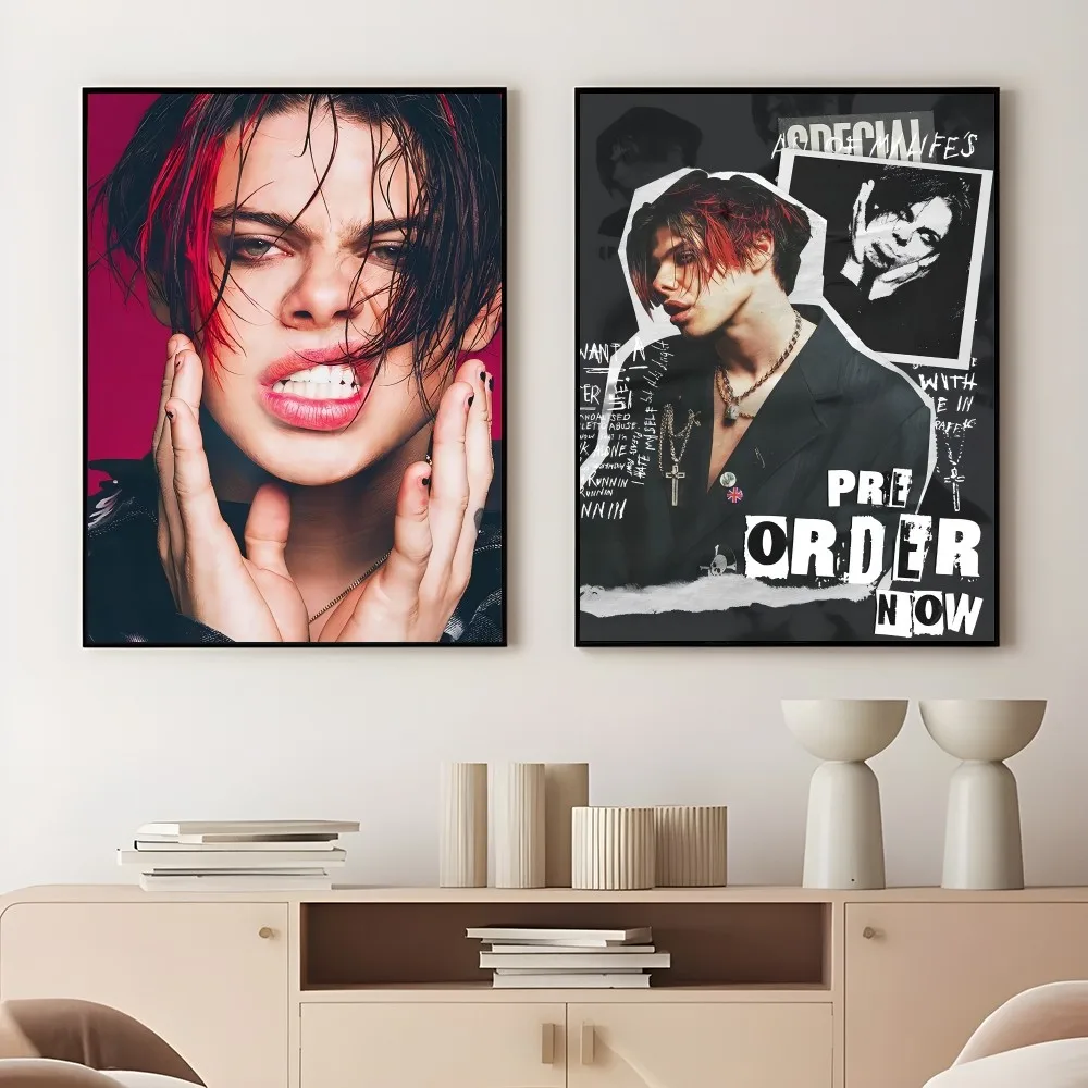 Yungblud Music Portrait Singer custom Rap Poster Sticky Wall Art Printing Waterproof Home Living Bed Room Bar Aesthetic Decor