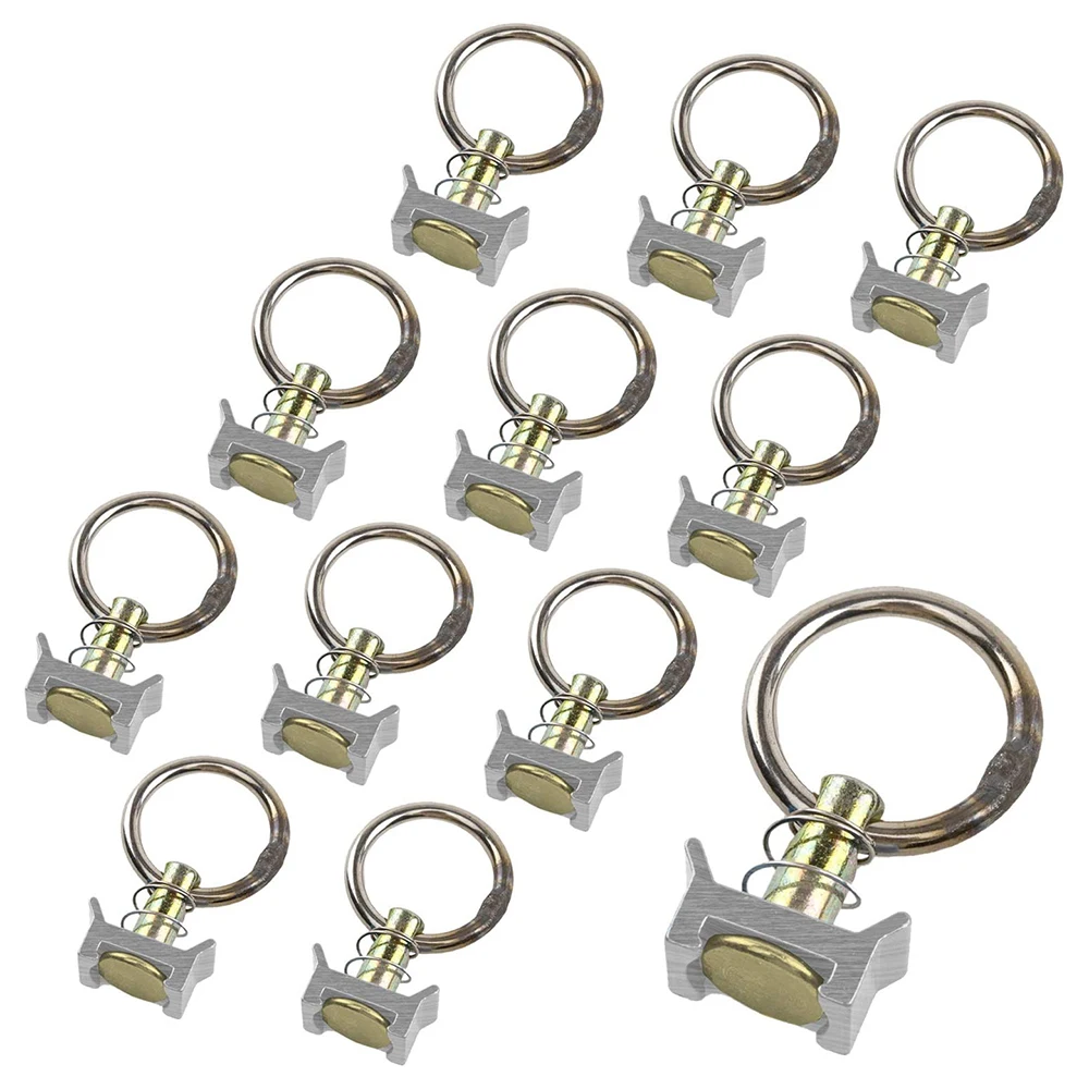 

12pcs L Track Single Stud Fitting with Stainless Steel Round Ring and Spring