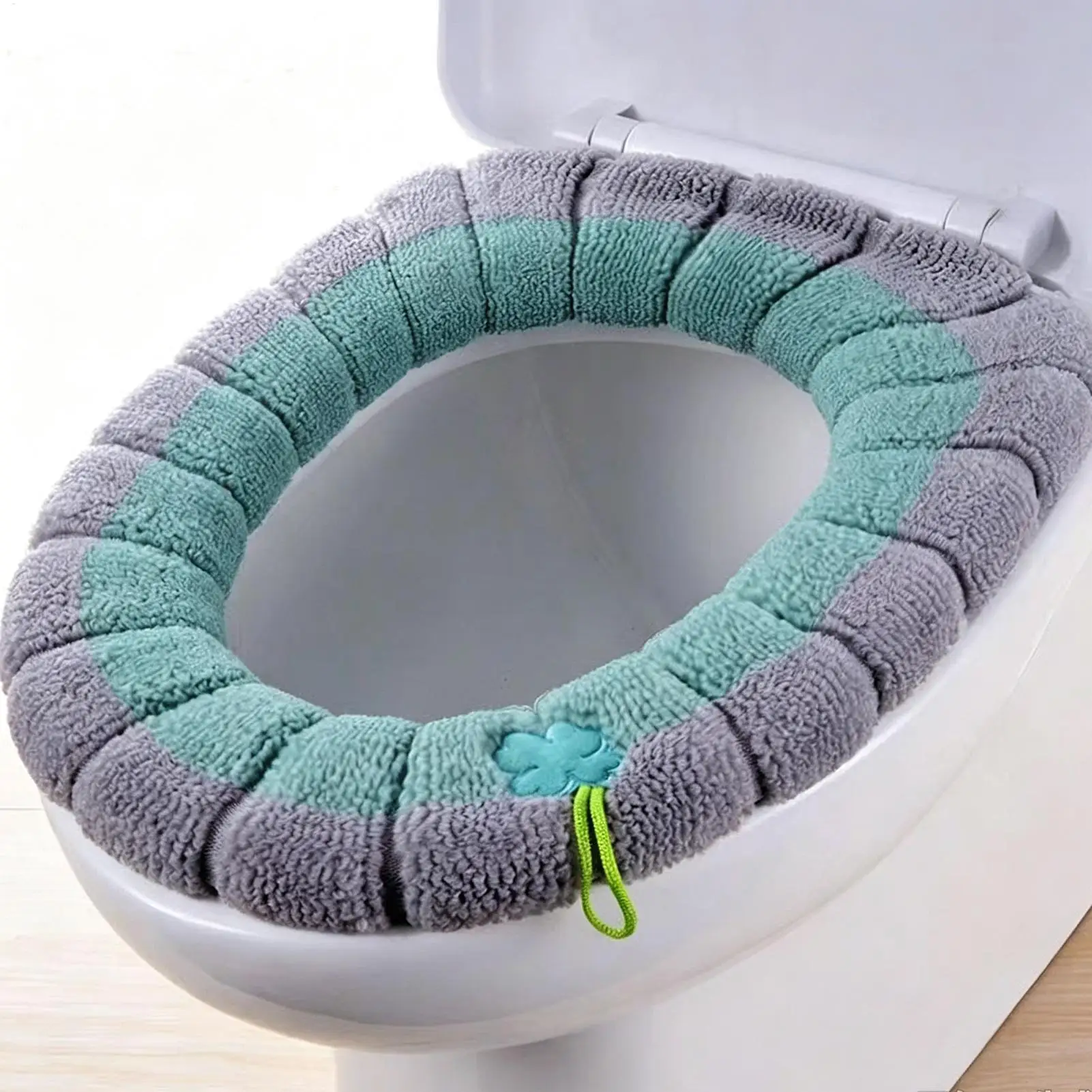 Toilet Seat Covers  Soft Plush Warm Washable Universal Stretchable Mat Warm Toilet Seat Cover for Home Bathroom Apartment