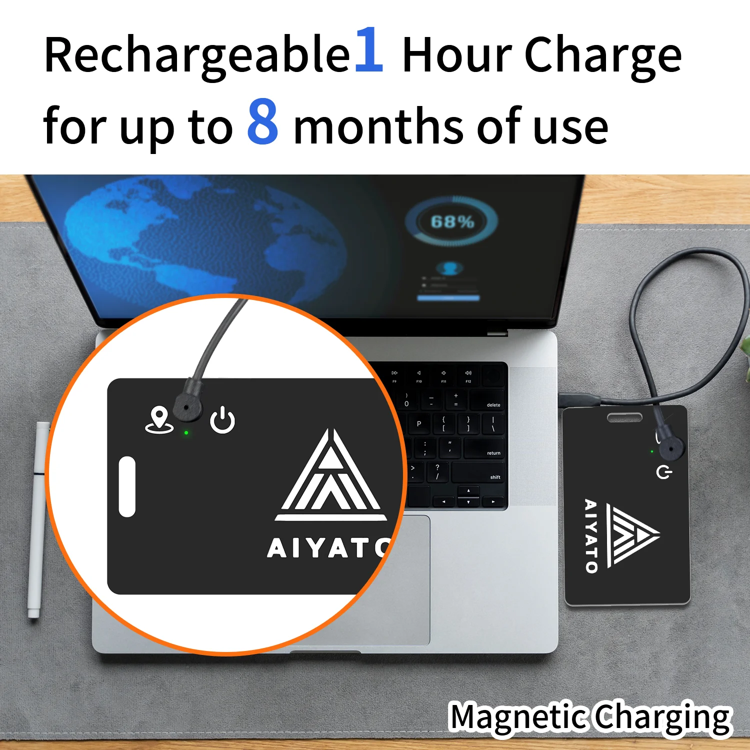 GPS Tag For Children/Elder Smart Airtag Card Magnetic Charge Locator Key Tracker Pet Kids Phone Finder For Apple Airtag Find My