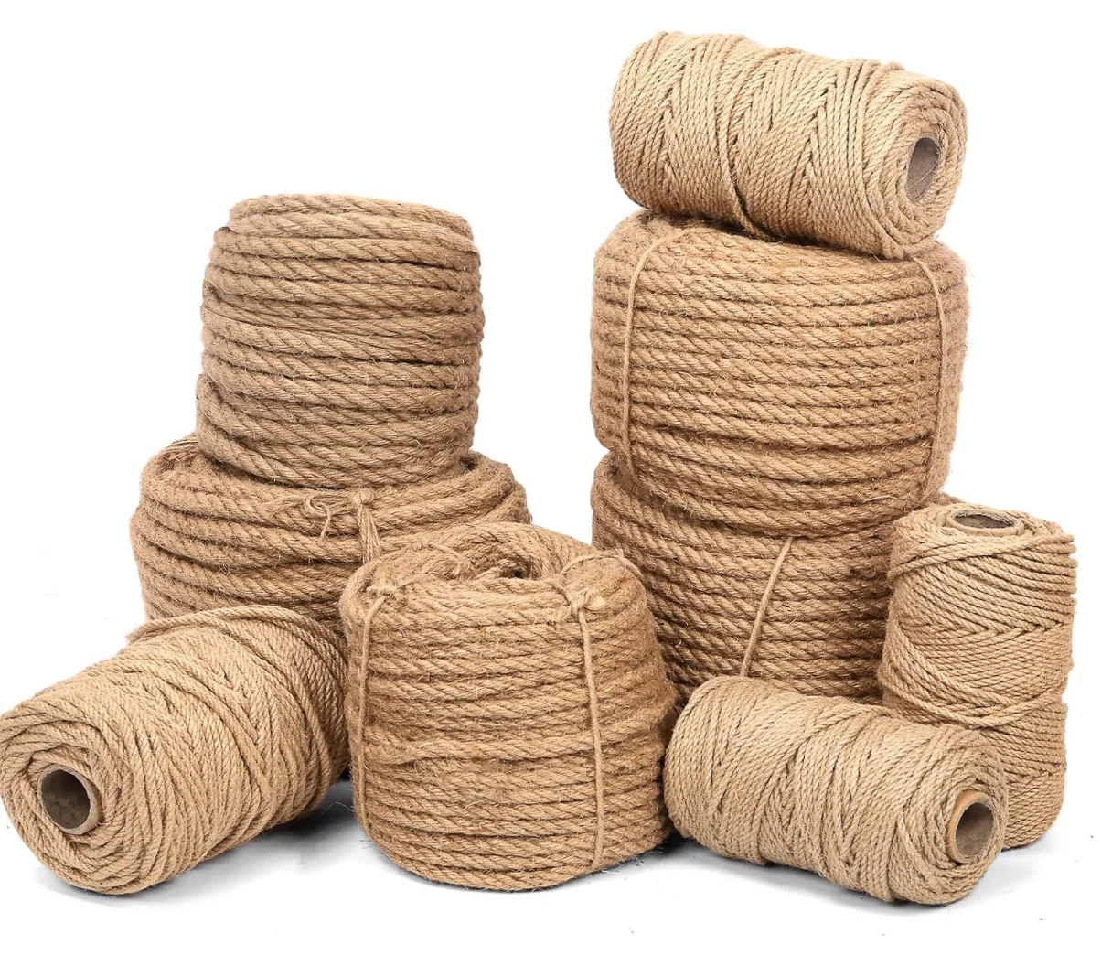 

Hot Selling 5meters/lot Natural Hemp Jute Ribbon Cord Rope String Mixed Size for DIY Handmade Decoration Accessories