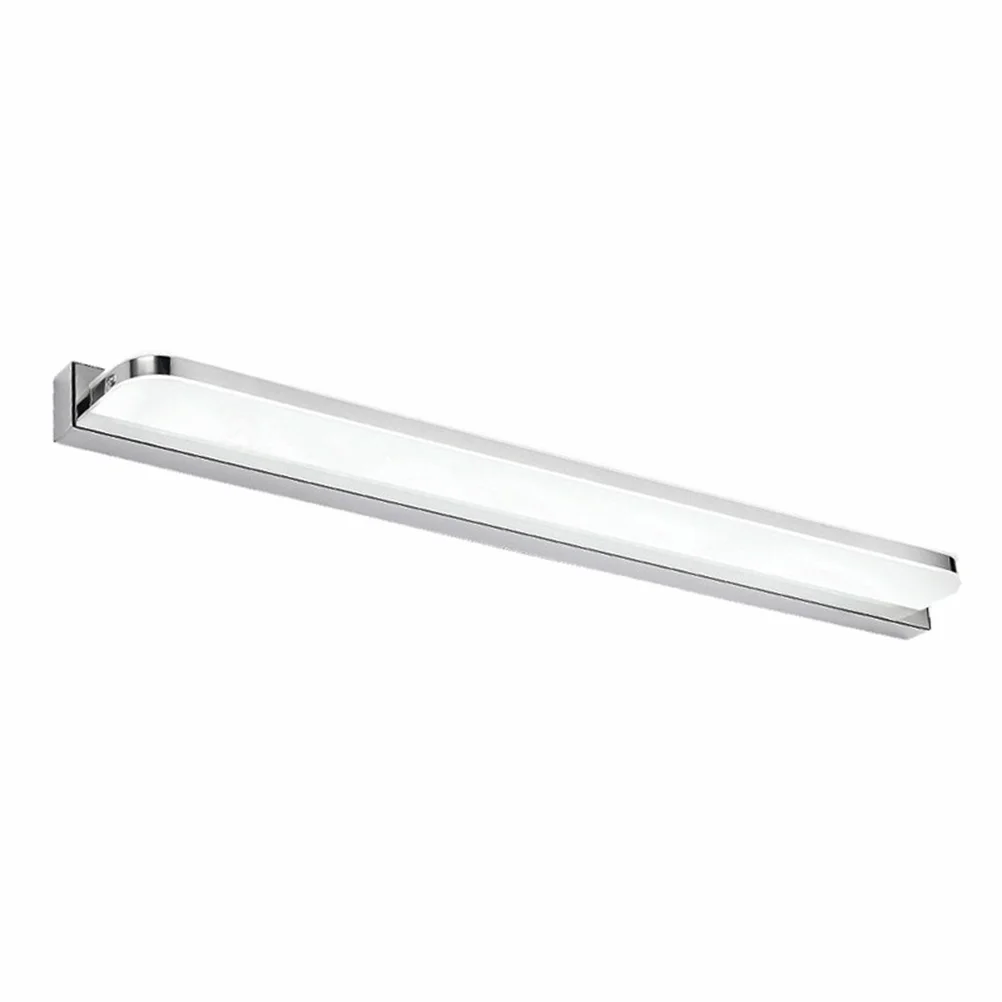 Luz frontal de espejo Led, lámpara acrílica plateada blanca cálida de 42Cm y 7W para baño, dormitorio, armario de maquillaje, montaje en pared, Pc de acero inoxidable