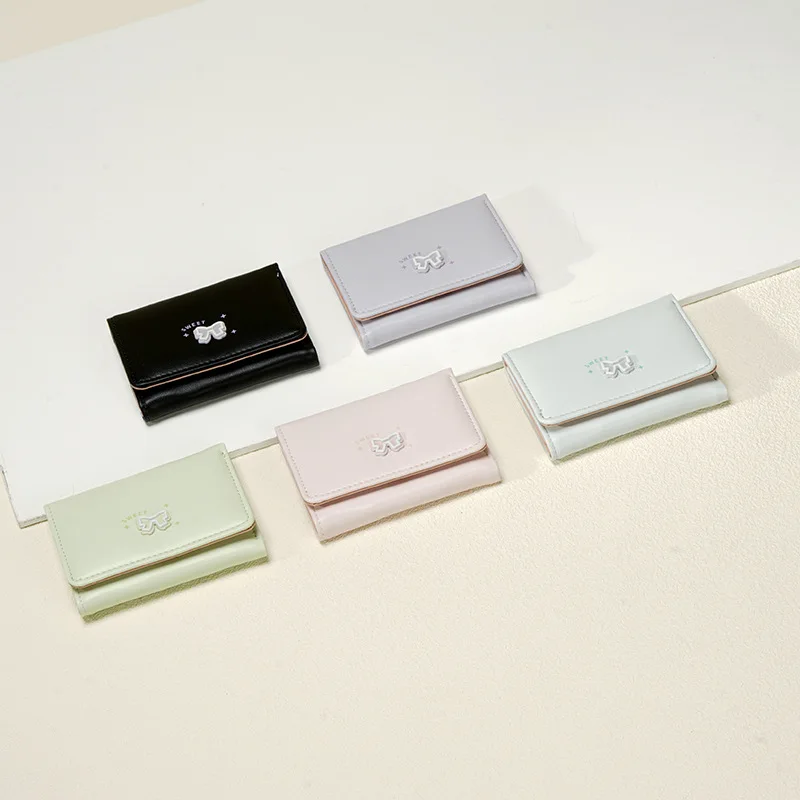 محفظة نسائية جديدة للنساء قصيرة بسيطة طالب متعددة بطاقة الدب حامل بطاقة سعة كبيرة حافظة للبطاقات محفظة نسائية للعملات المعدنية فتاة C287