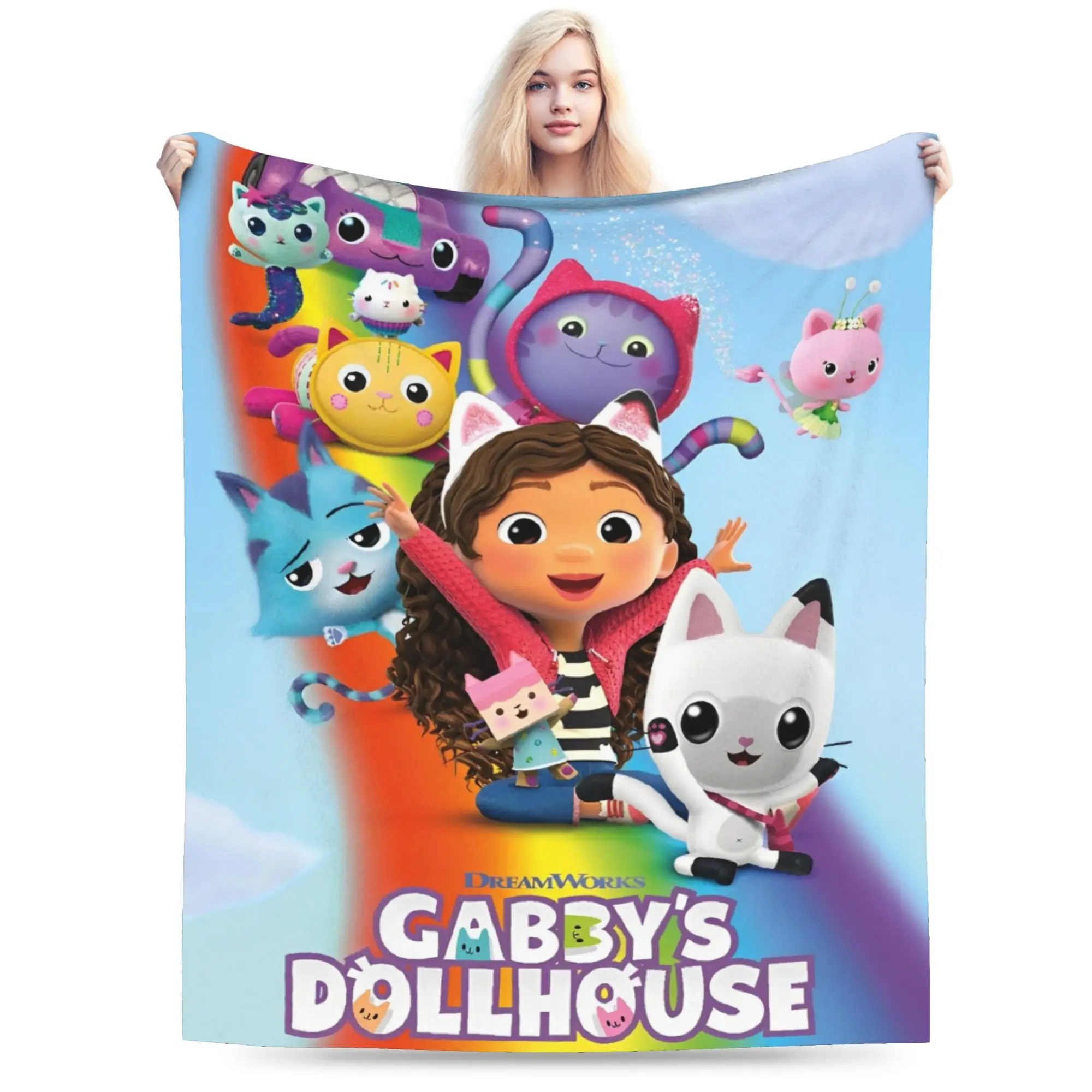 

Милые одеяла для кукольного домика Габби с героями мультфильмов, флисовые весенне-осенние дышащие супер теплые пледы для дивана, дорожное одеяло