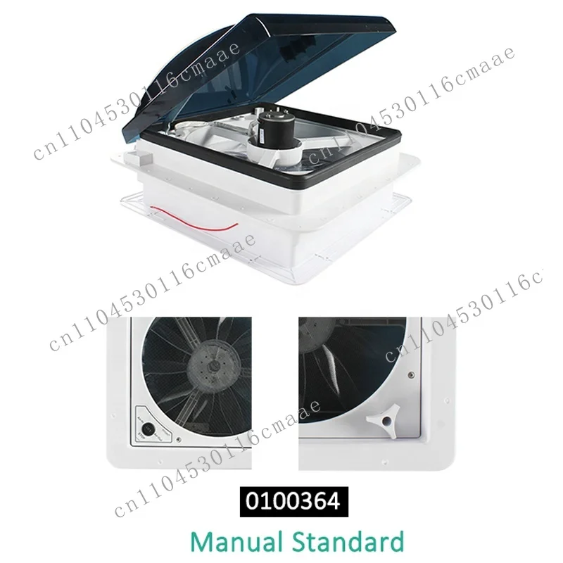 14-Inch 340mm 12v RV Roof Vent RV Ventilation Fan with Manual Control Smoke Cover for Travel Trailer RV Bathroom