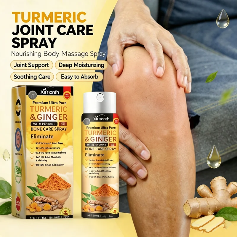 Turmeric Ginger Joint Relief Spray Natural Piperine Body Massage Spray Hydrate Skin Improve Joint Mobility Nourishing Care