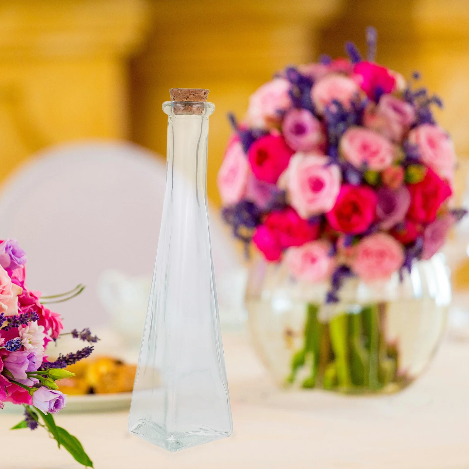 

3Pcs Wedding Sand Ceremony Bottle Set Glass Containers Cork Stopper Mini Decorative Jars Keepsake Wedding Favor