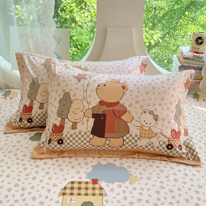 Single Oversized Cartoon Single Layer Pillow Case Bright Pattern Pillow Sleeve for Dorm Household Pillow Inner Encasement