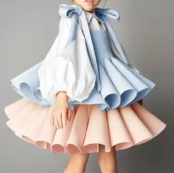 2023 Eid Easter One-piece Fack 2Pcs Wedding Brithday Party Children Dress Kids Clothes For Young Girls