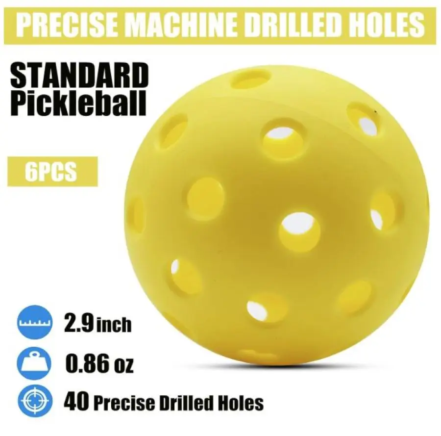 In/Outdoor Pickle Balls, 6 Pack of 26/40 Holes USAPA Approved Pickleballs Set High Visibility Durable Pickle Balls image 4