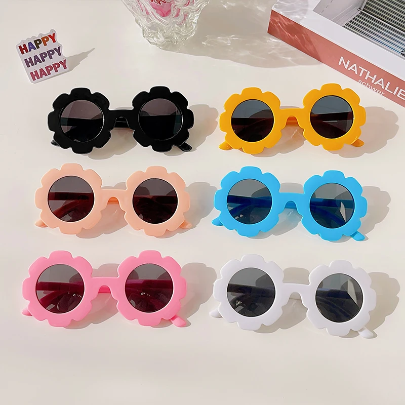 2023 New Kids Cute Solid Color Flower UV400 Sunglasses Baby Children Outdoor Sun Protection Sunglasses Boys Girls Sunglasses