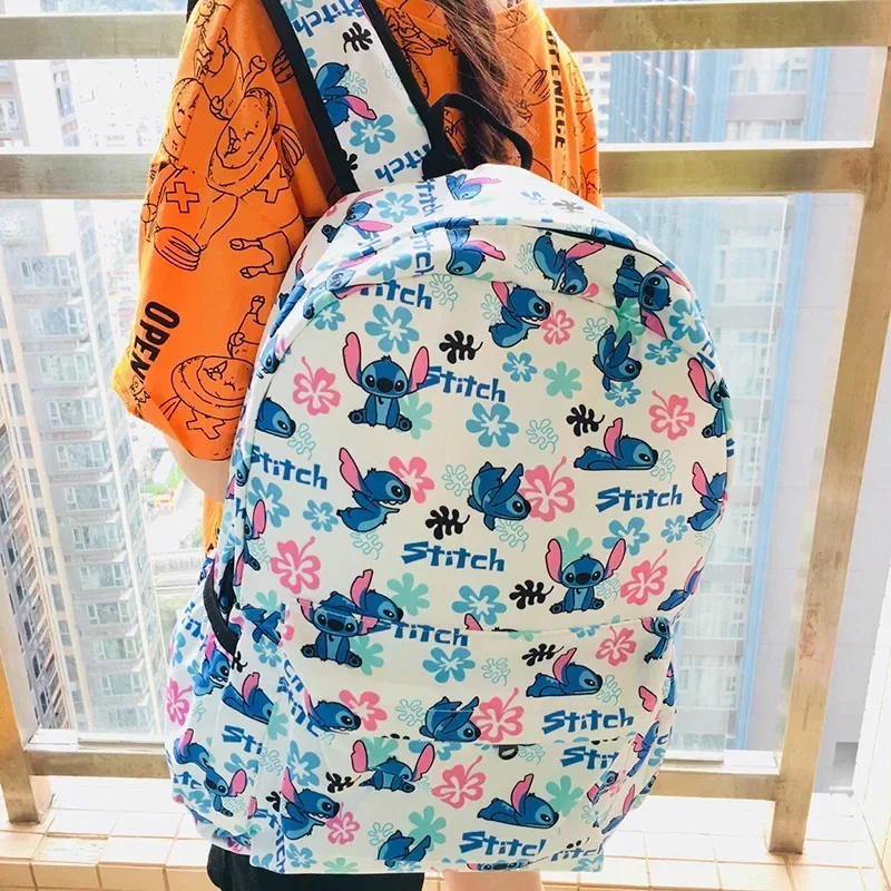 Disney Anime Character Stitch Mochila, Lilo & Stitch Desenhos animados, Mochila de viagem estudante bonito, Tendência mais recente, 2024