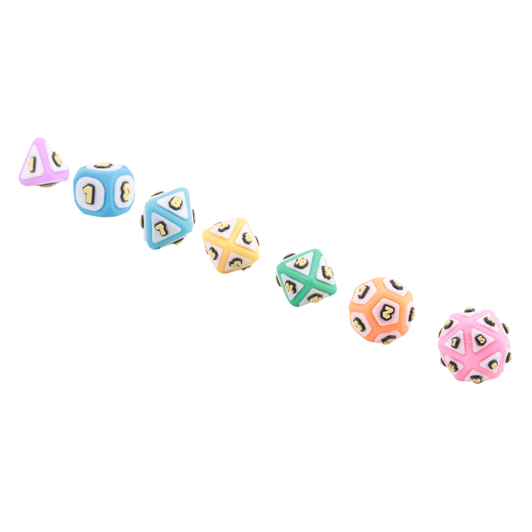 7 Pc Mushroom Party Tabletop Role-Playing Game Dice Cool Games DND Dice Set Plastic D D Family Tabletop Board Games Dice