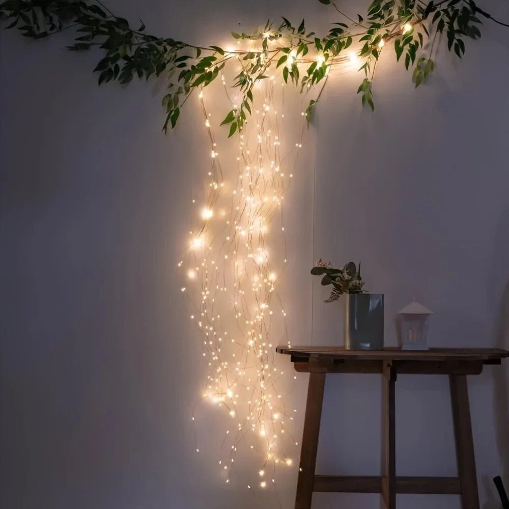 

Solar Powered Twinkle Firefly Bunch Light Waterproof Fairy String Light Decorative Vine Solar Lamp for Outdoor Garden Christmas