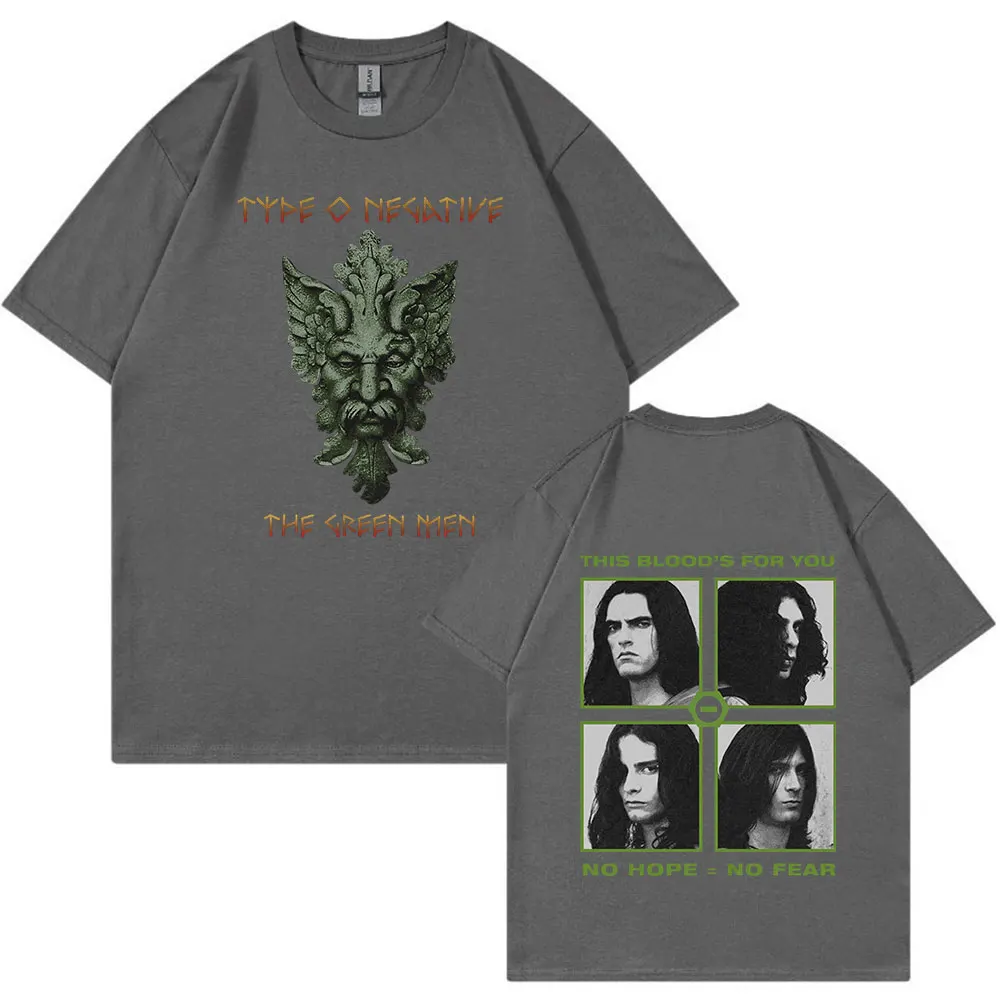 Rock Band Type O Negative The Green Man T Shirt Gothic Metal Short Sleeve T-shirt Men Vintage Hip Hop Oversized T Shirts Unisex