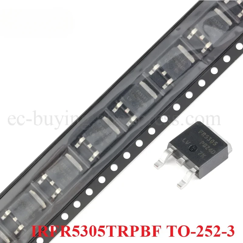 10pcs/1pc IRFR5305TRPBF IRF5305 FR5305 IRFR5305PBF TO-252 P-channel -55V/-31A MOSFET Chip IC New Original