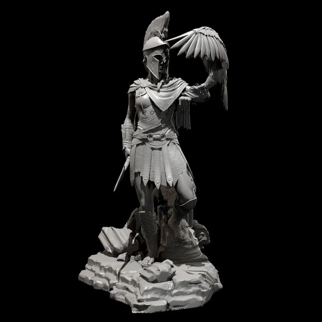 1/24 مقياس 75 مللي متر الراتنج الشكل التجمع أطقم منمذجة المتقشف أنثى مقاتلة المفككة وغير مصبوغ ثلاثية الأبعاد الطباعة تمثال لعبة 275 #2