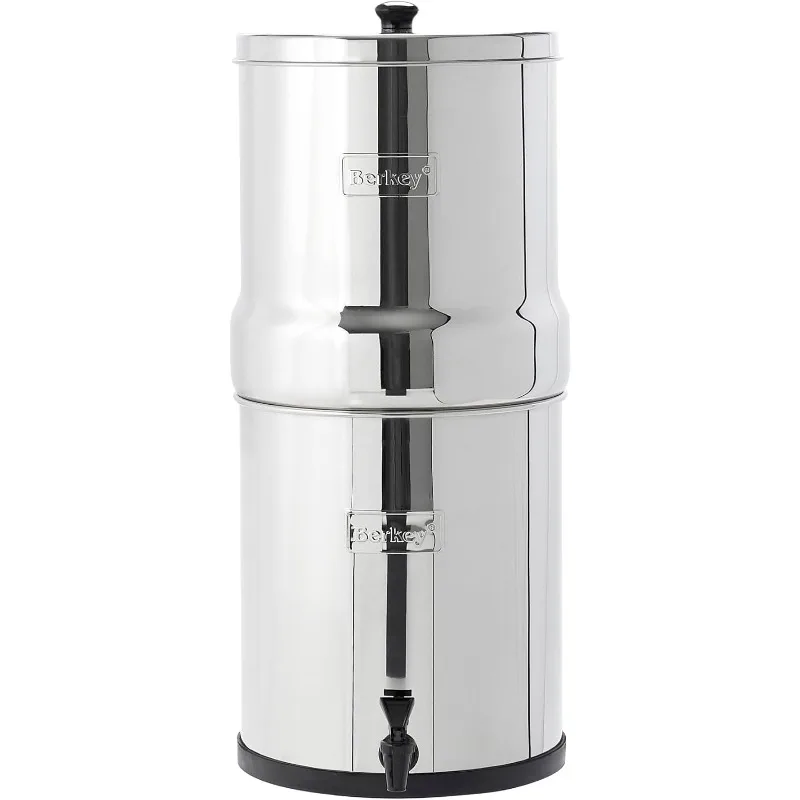 Big Berkey Gravity-Fed Stainless Steel Countertop Water Filter System 2.25 Gallon with 2 Authentic Berkey Elements BB9-2 Filters