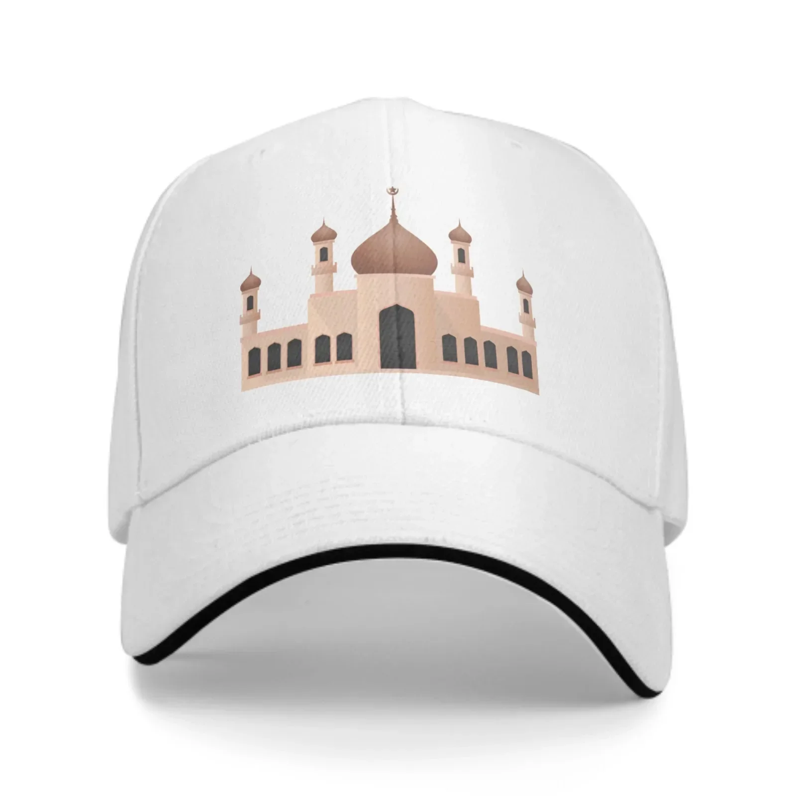 Mosque Adjustable Women Men Back Closure Caps Washed Sandwich Caps Sports Outdoor Baseball Hat