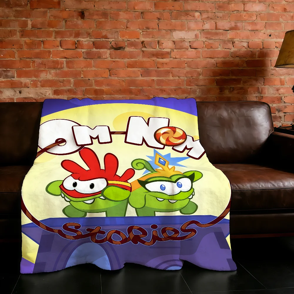 

Cute Cartoon Game Funny O-Om N-Nom Blanket Super Warm Comfortable Plush Throw Blanket Child Home Sofa Bedroom Gift