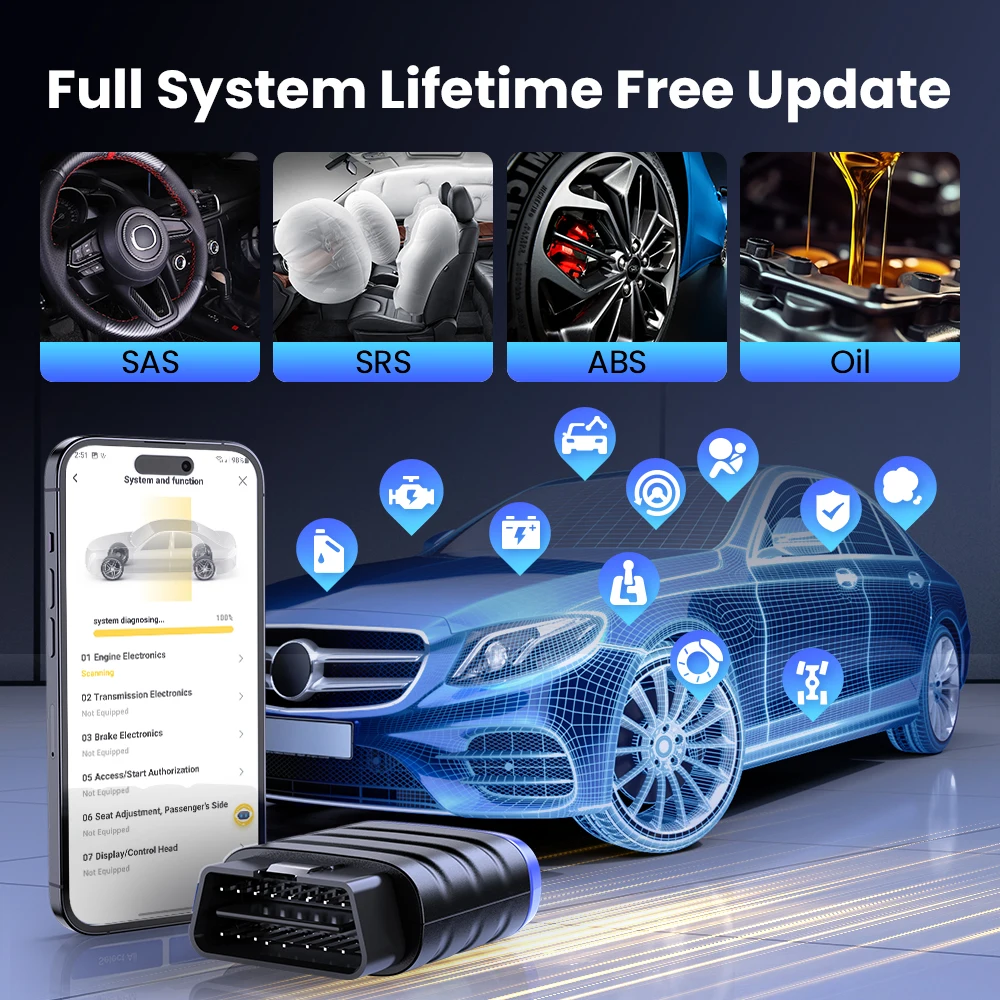 MUCAR BT200 Lite Auto Obd2 الماسح الضوئي تشخيص النظام الكامل قارئ رمز واضح تاريخ حي تشخيص السيارة عبر تطبيق Bluetooth DollarFix