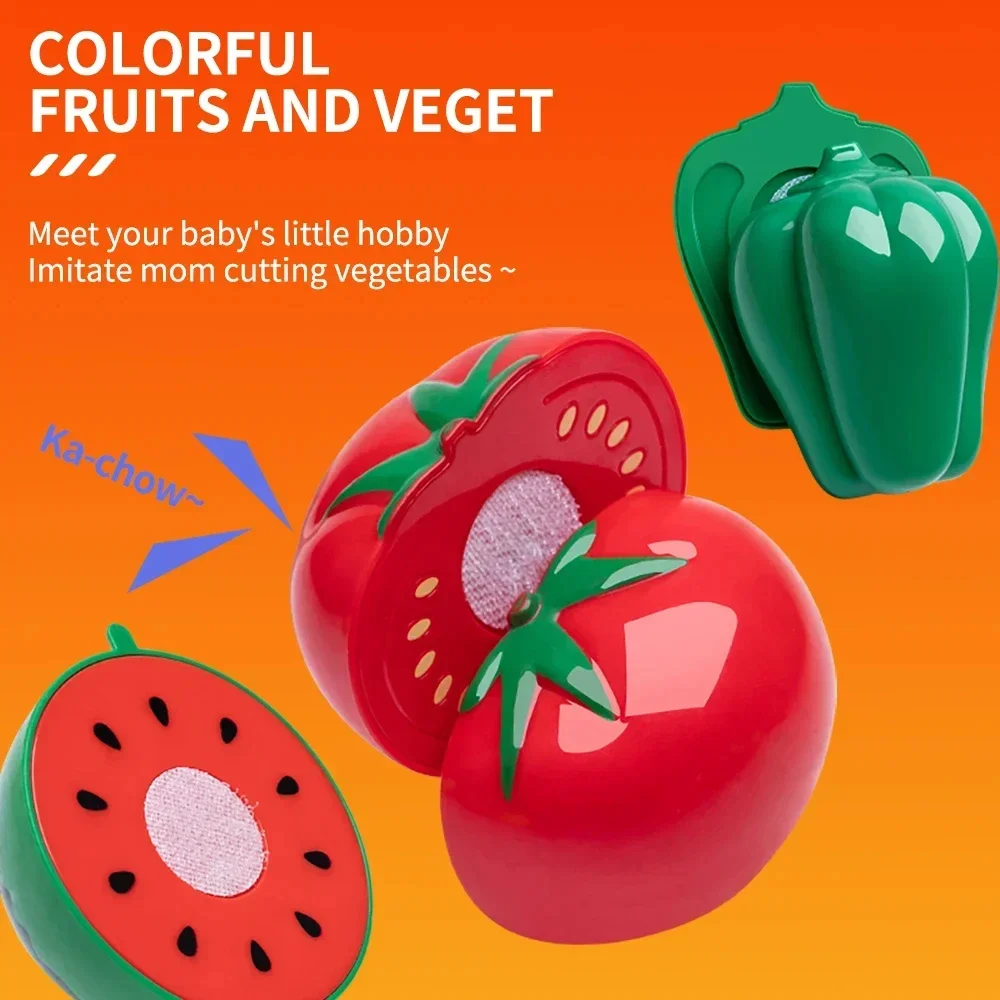 Cutting Play Food Toy for Kids Kitchen Toys Pretend Play Fruit Vegetable Pizza Cake Accessories Early Educational for Girl's Toy