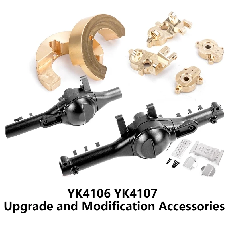 Armor Bridge Shell Steering Cup Rear Axle Seat C Seat Modification Accessories for 1/10 YK4016 YK4017 RC Car Upgrade Parts