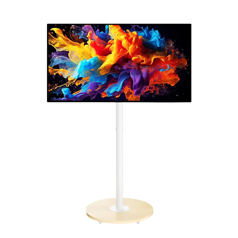 

Сверхмощная напольная подставка для мобильного телевизора для 40-75 дюймов, белая, регулируемая по высоте подставка для тележки со скрытыми колесами