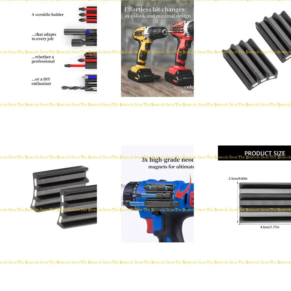 

12PF Drill Bit Holders Shatterproof Adhesive Backing Compactly Design for Impacts Driver and Drills Quickly Swaps